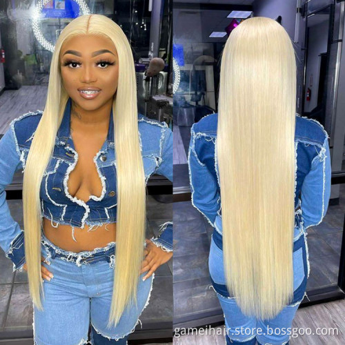 For Black Women Cheap 12a Brazilian Virgin Human Hair Transparent 613 Blonde Straight Lace Wig HD Full Lace Front Wig Human Hair